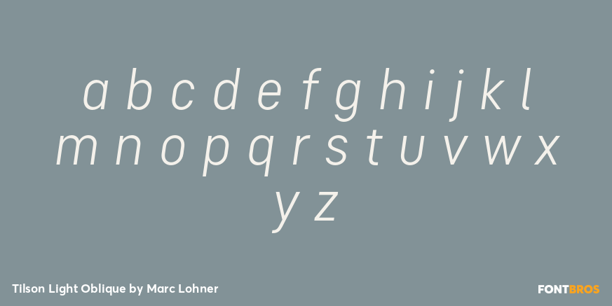 Tilson Light Oblique Font Poster #3