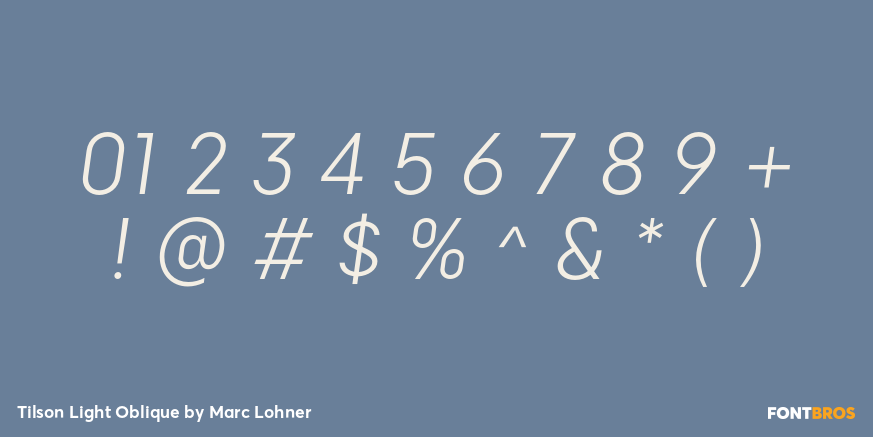 Tilson Light Oblique Font Poster #4