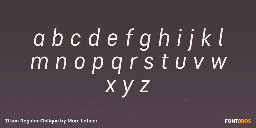 Tilson Regular Oblique Font Poster #3