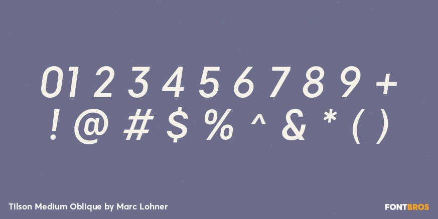 Tilson Medium Oblique Font Poster #4