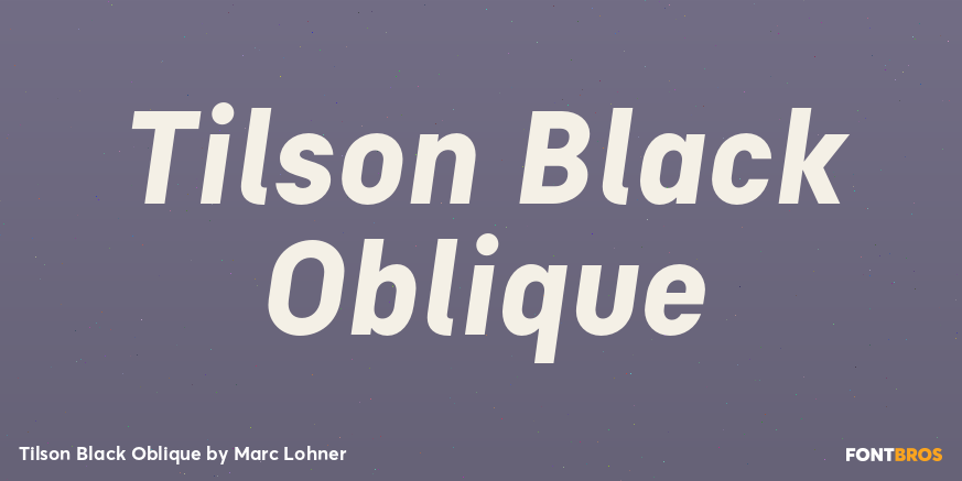 Tilson Black Oblique Font Poster #1