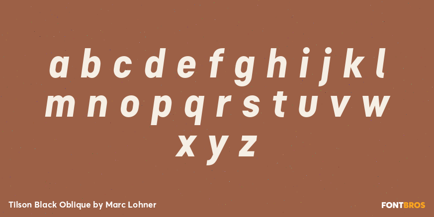 Tilson Black Oblique Font Poster #3