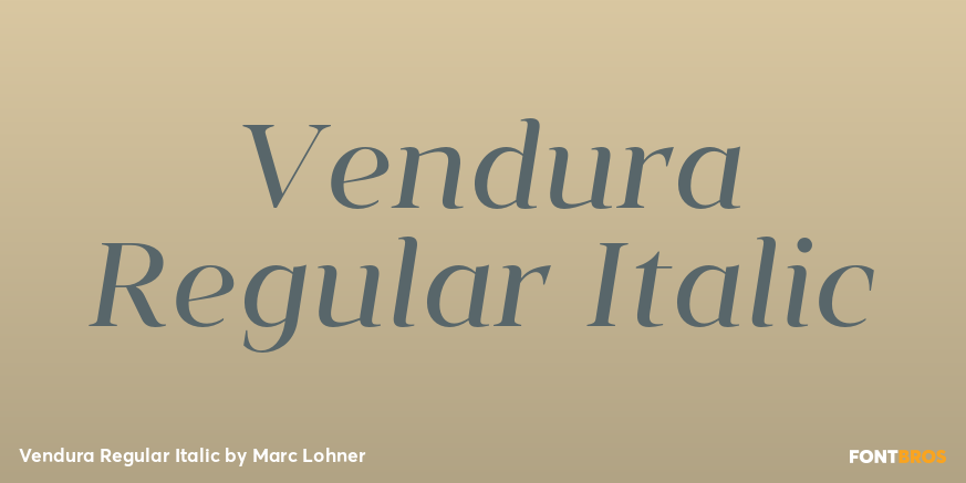 Vendura Regular Italic Font Poster #1