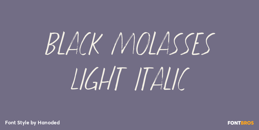 Black Molasses Light Italic Poster