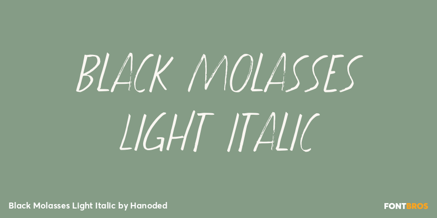 Black Molasses Light Italic Poster