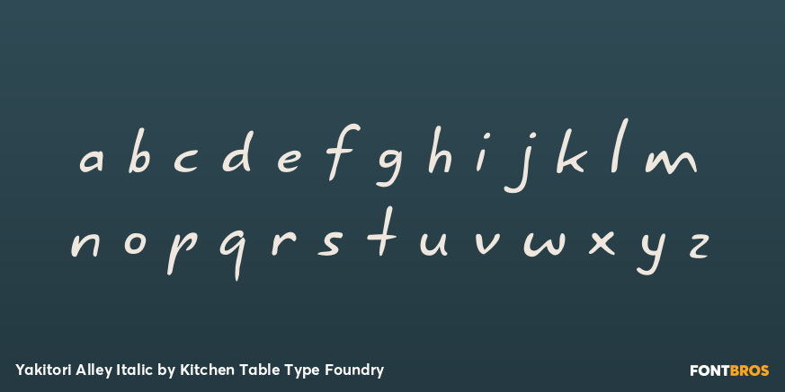 Yakitori Alley Italic Font Poster #3