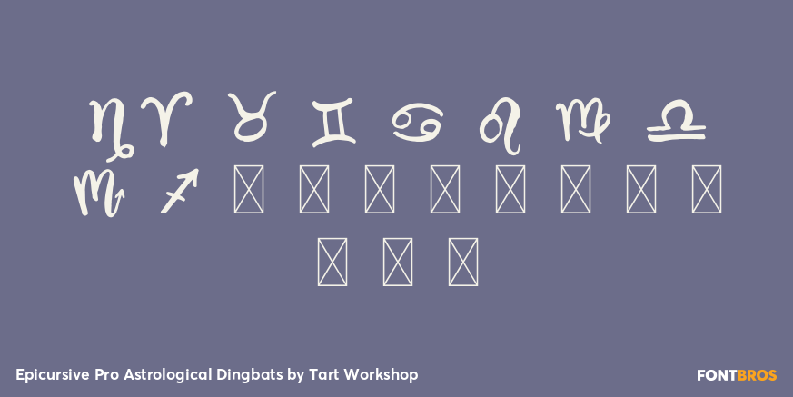 Epicursive Pro Astrological Dingbats Font Poster #1