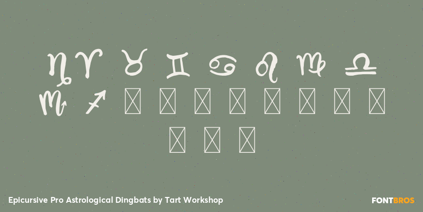 Epicursive Pro Astrological Dingbats Font Poster #4
