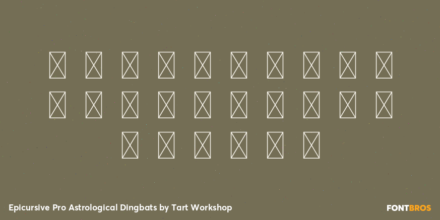 Epicursive Pro Astrological Dingbats Font Poster #1