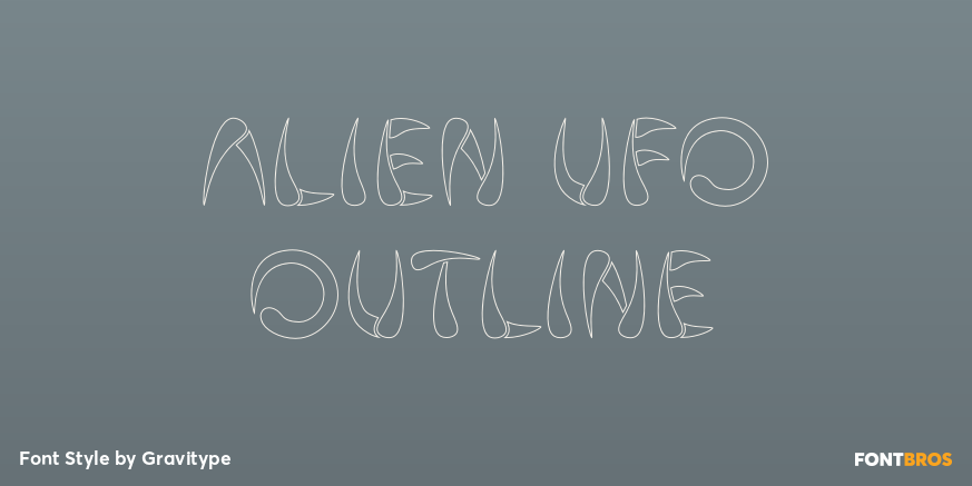 Alien UFO Outline Poster