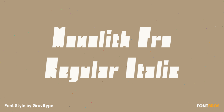 Monolith Pro Regular Italic Poster