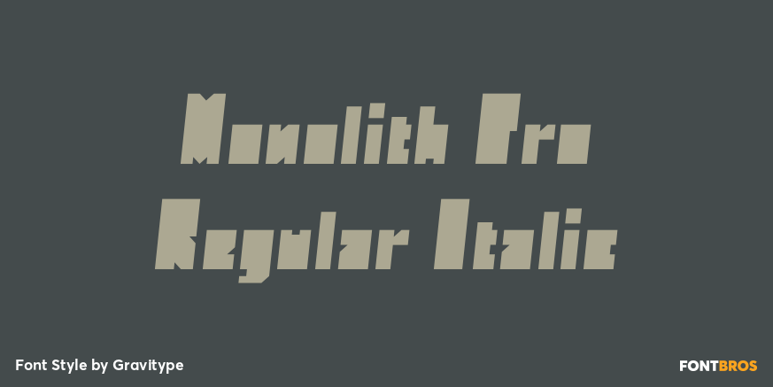 Monolith Pro Regular Italic Font Poster #1