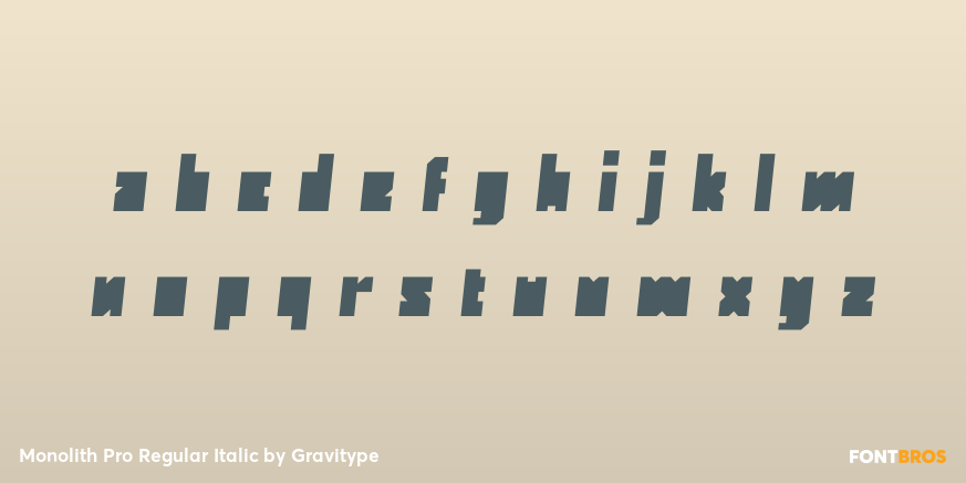 Monolith Pro Regular Italic Font Poster #3