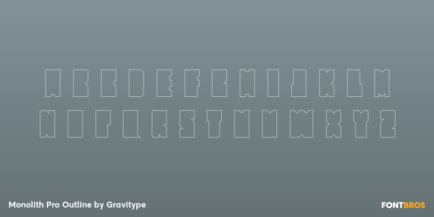 Monolith Pro Outline Font Poster #2