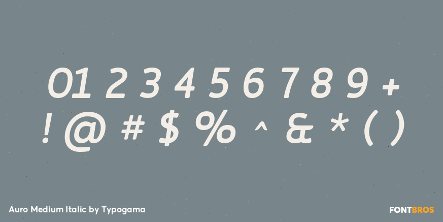 Auro Medium Italic Font Poster #1