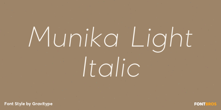 Munika Light Italic Font Poster #1
