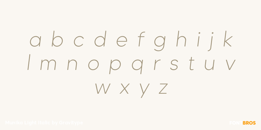 Munika Light Italic Font Poster #1