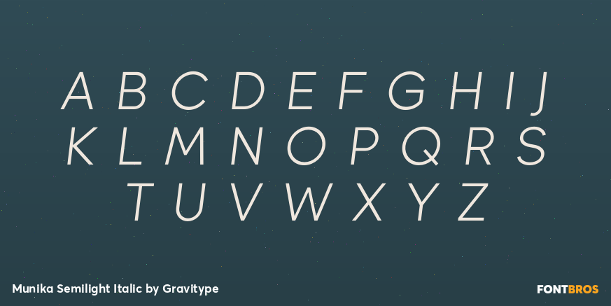 Munika Semilight Italic Font Poster #2