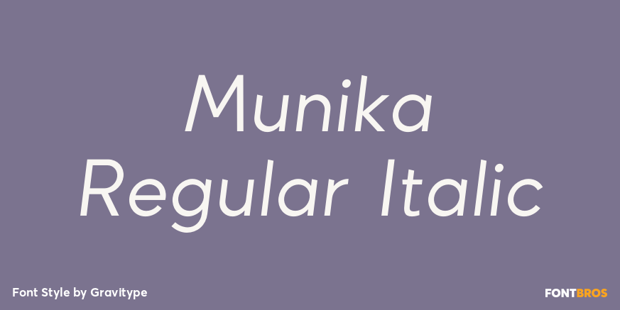 Munika Regular Italic Font Poster #1