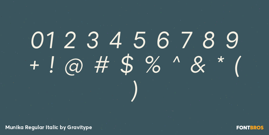 Munika Regular Italic Font Poster #1