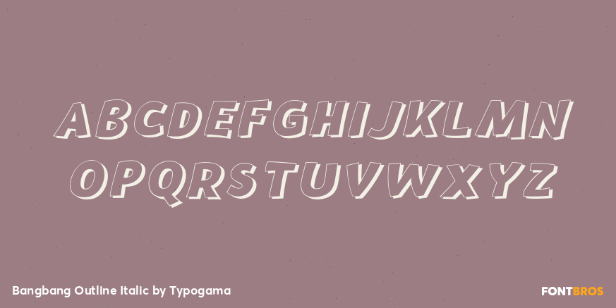 Bangbang Outline Italic Font Poster #2