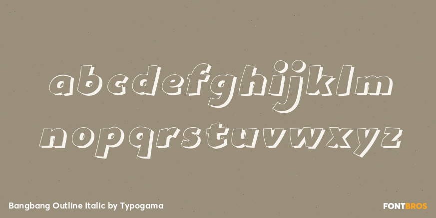 Bangbang Outline Italic Font Poster #3