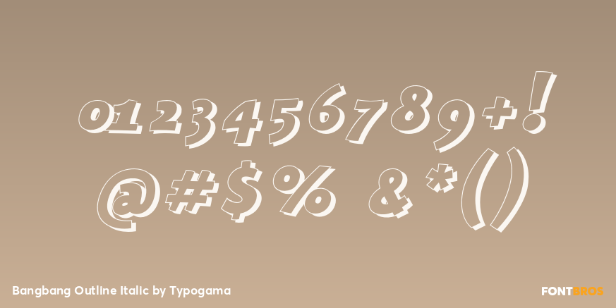 Bangbang Outline Italic Font Poster #4