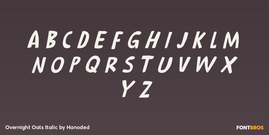 Overnight Oats Italic Font Poster #2