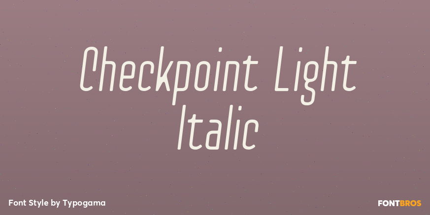 Checkpoint Light Italic Font Poster #1