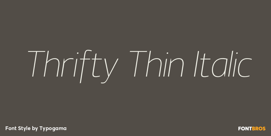 Thrifty Thin Italic Font Poster #1