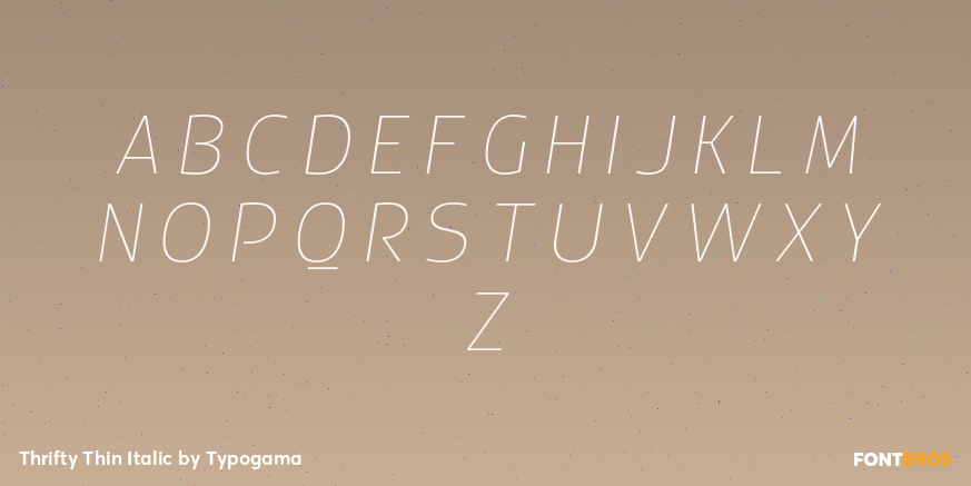 Thrifty Thin Italic Font Poster #2