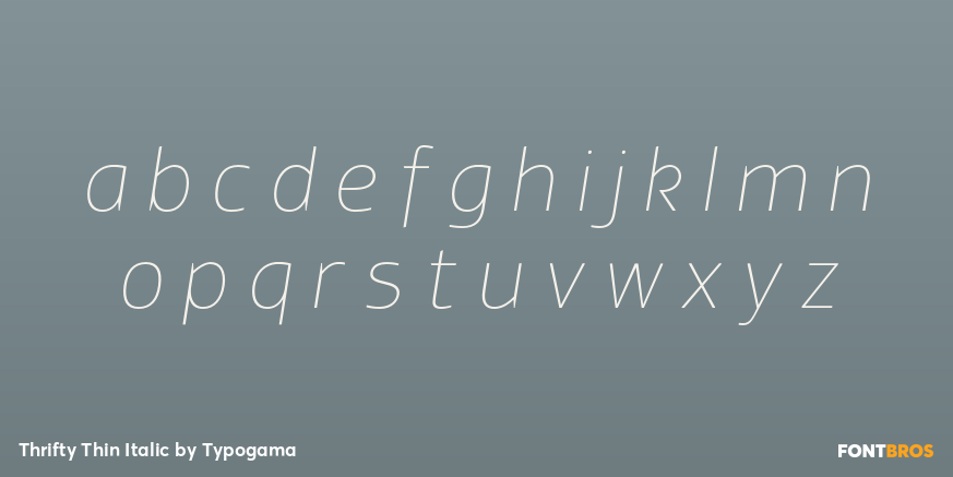 Thrifty Thin Italic Font Poster #3