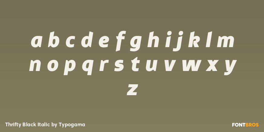 Thrifty Black Italic Font Poster #1