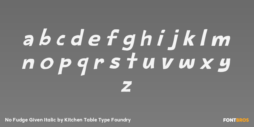 No Fudge Given Italic Font Poster #3