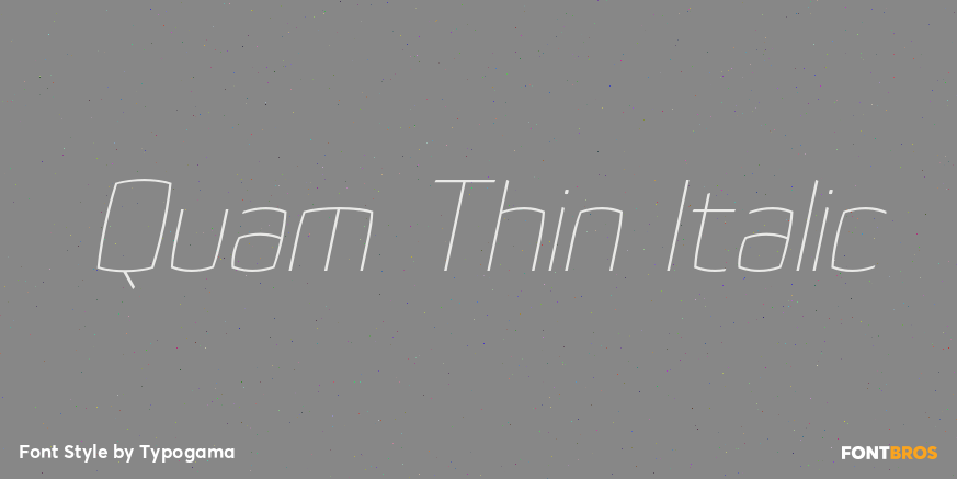 Quam Thin Italic Font Poster #1