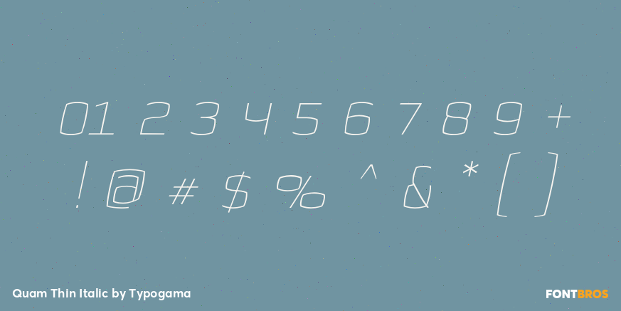 Quam Thin Italic Font Poster #1