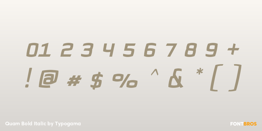 Quam Bold Italic Font Poster #1
