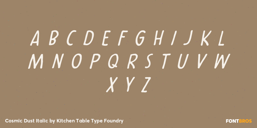 Cosmic Dust Italic Font Poster #2