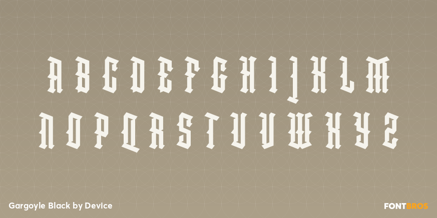 Gargoyle Black Font Poster #2