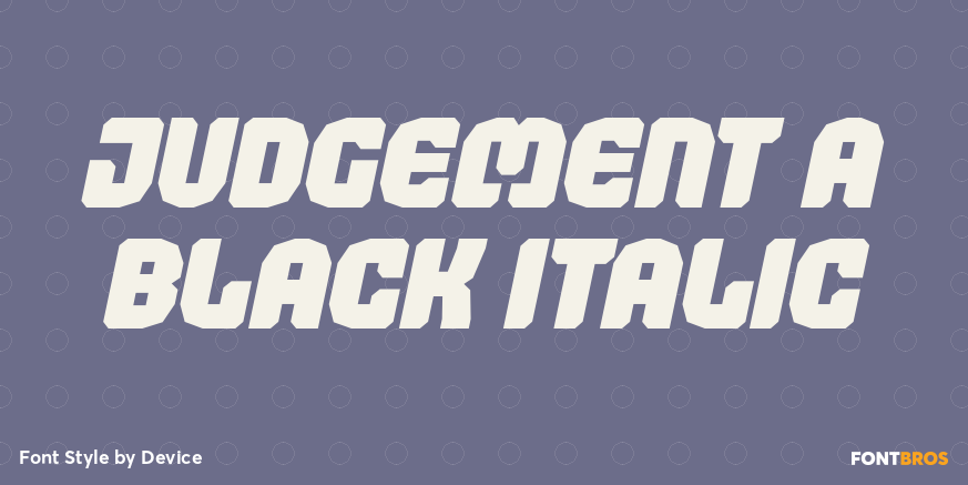 Judgement A Black Italic Font Poster #1
