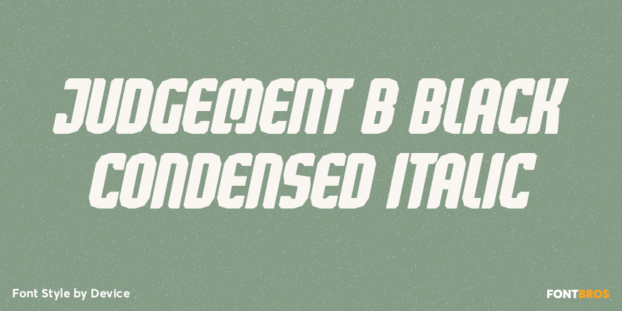 Judgement B Black Condensed Italic Font Poster #1