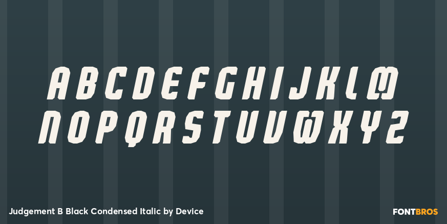 Judgement B Black Condensed Italic Font Poster #3