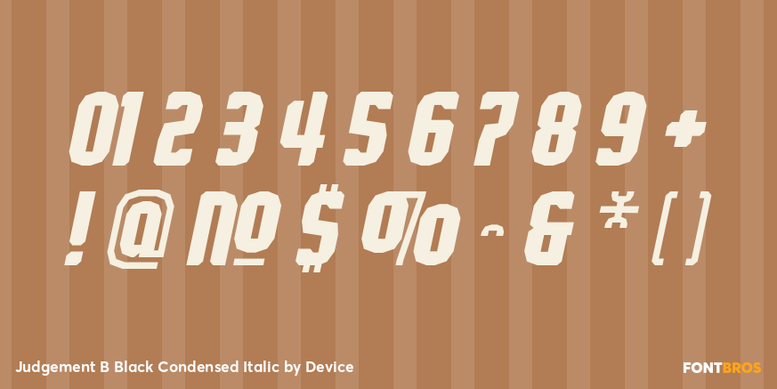 Judgement B Black Condensed Italic Font Poster #4