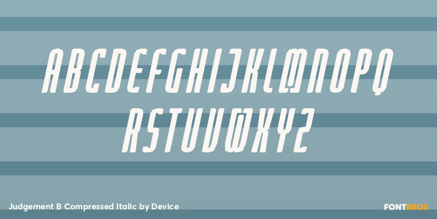 Judgement B Compressed Italic Font Poster #3