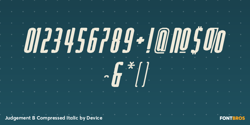 Judgement B Compressed Italic Font Poster #4
