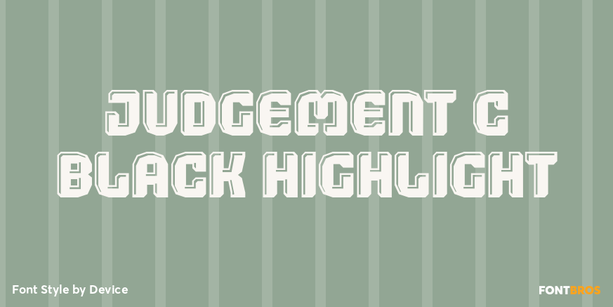 Judgement C Black Highlight Font Poster #1