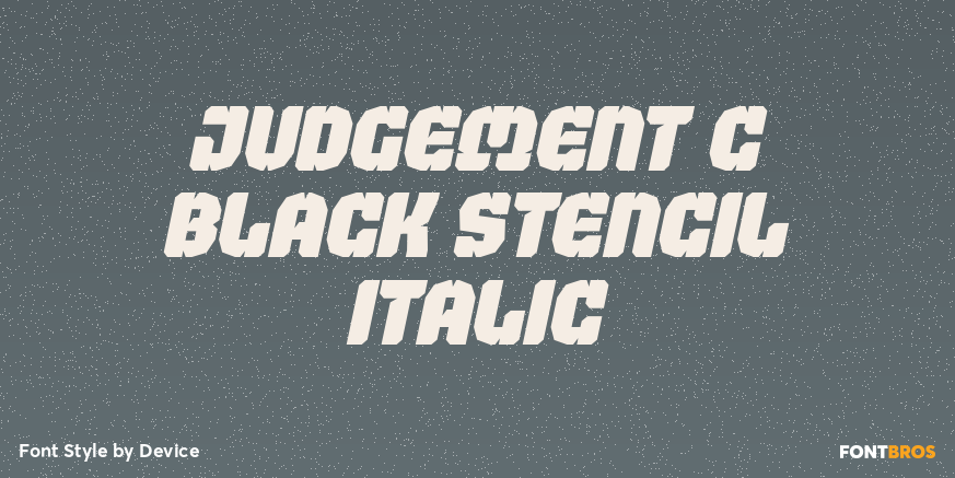 Judgement C Black Stencil Italic Font Poster #1