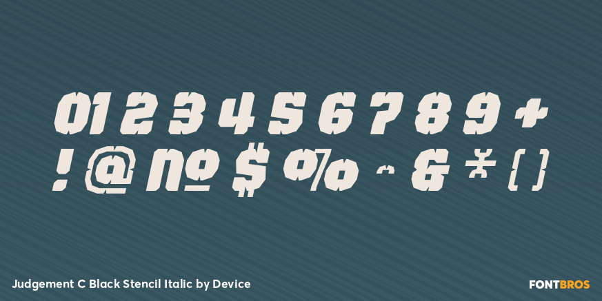 Judgement C Black Stencil Italic Font Poster #4