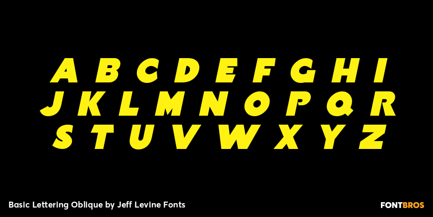 Basic Lettering Oblique Font Poster #3