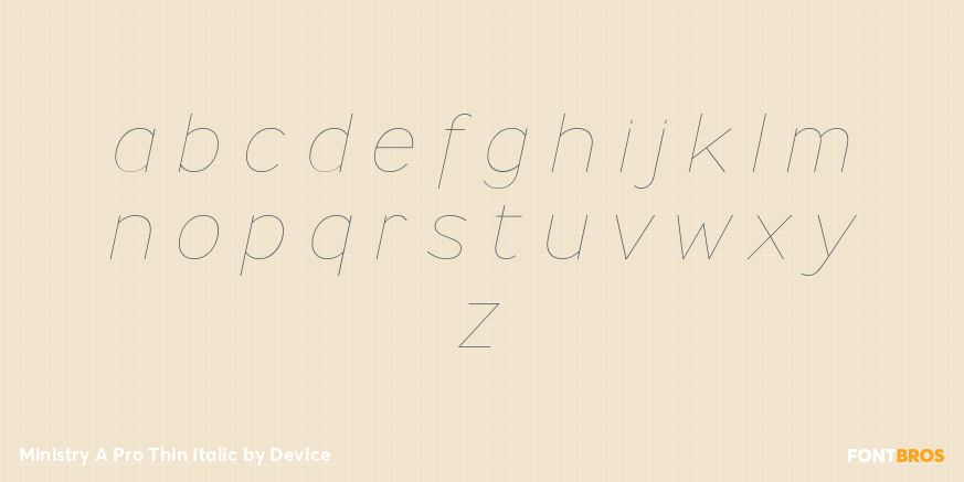 Ministry A Pro Thin Italic Font Poster #1